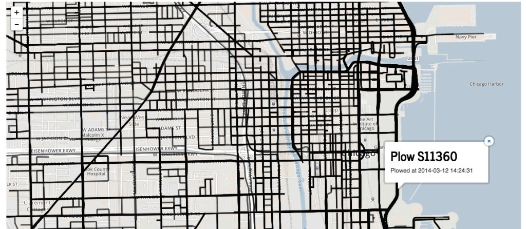 A screen shot of Chicago's ClearStreets application clear-streets